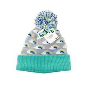 Tucker + Tate Girls Rainbow Pom Pom Beanie One Size NWT